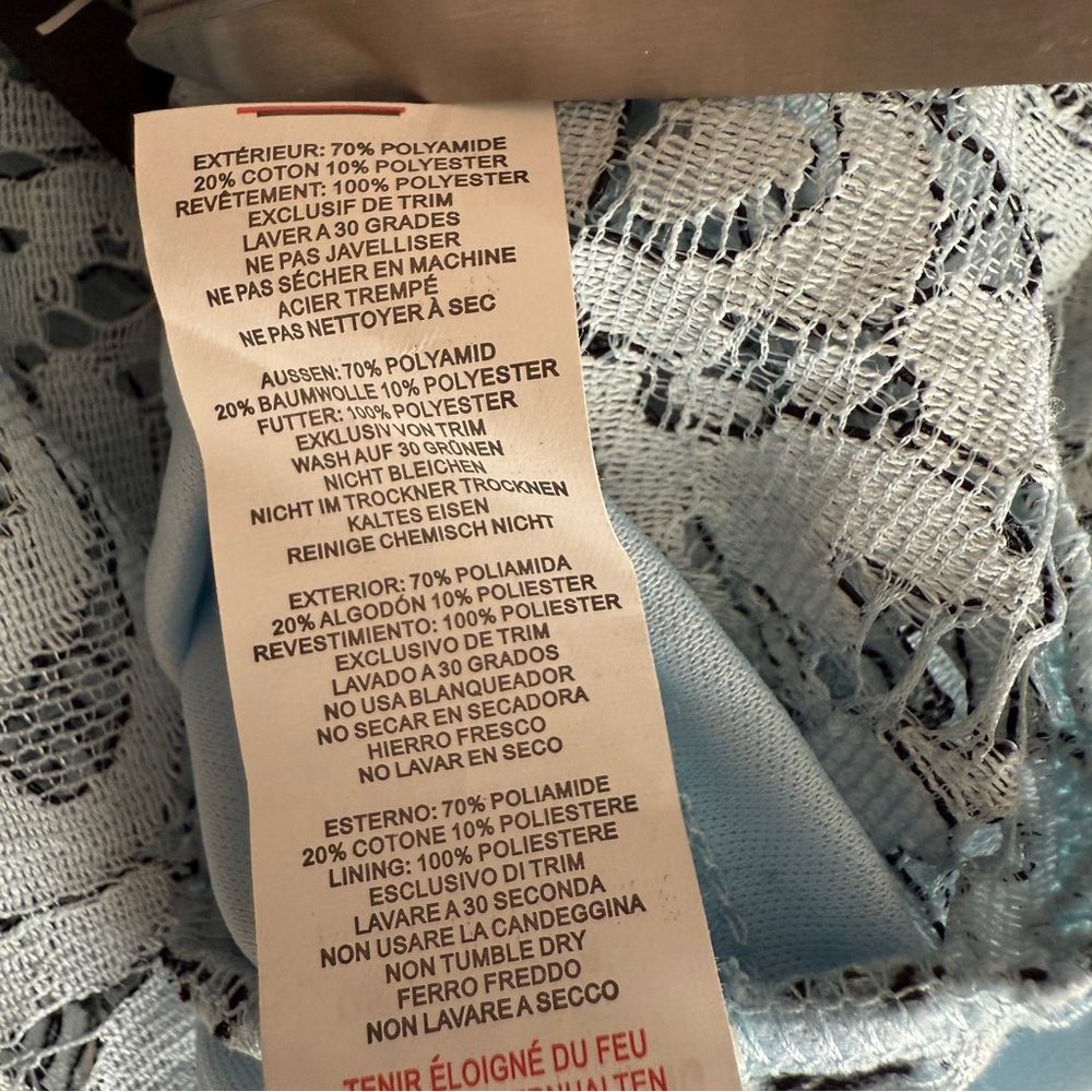 PrettyLittleThing Women’s Dusty Blue Lace Ruffle‎ Detail Midi Dress Size 8 New - Picture 15 of 15